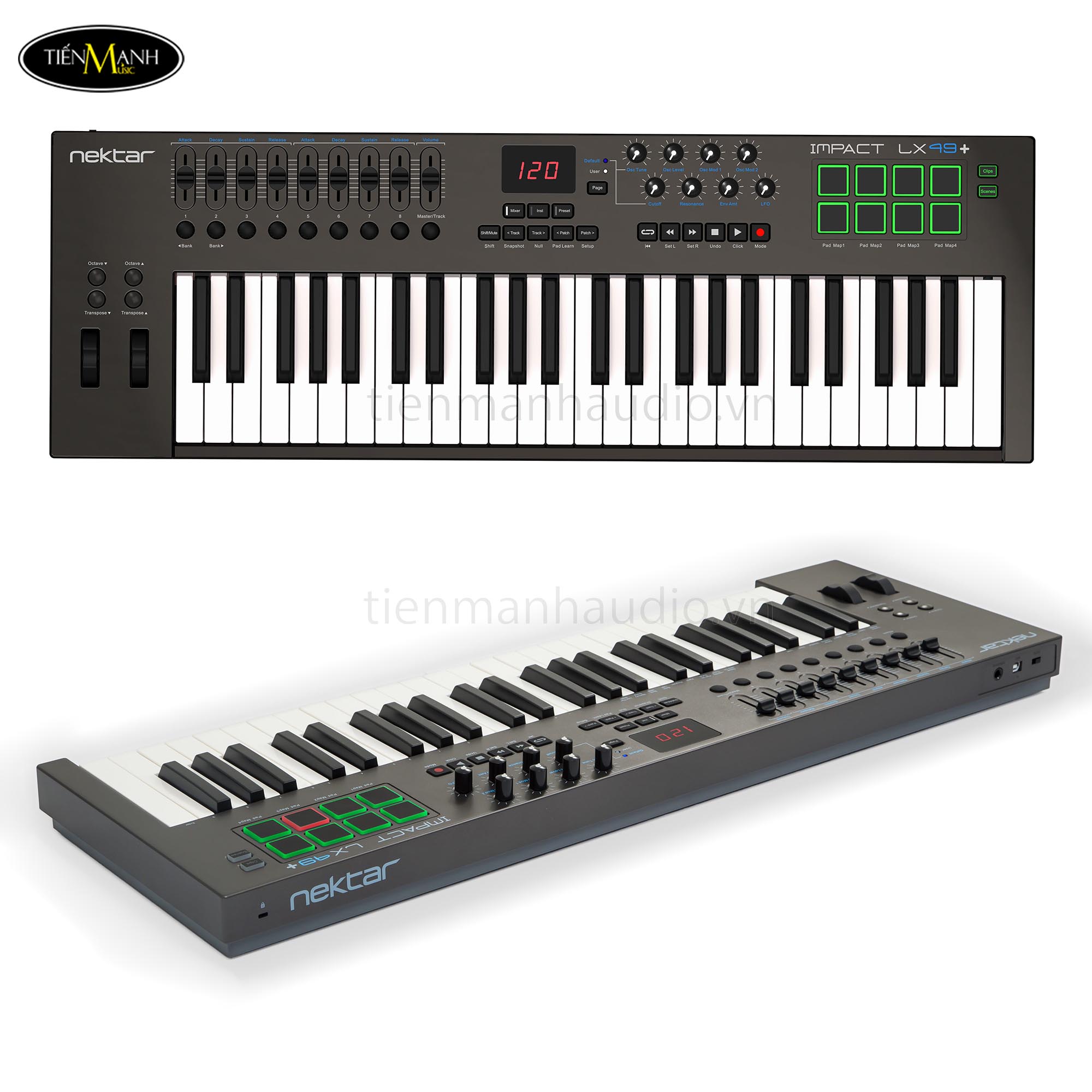 Midi Controller Nektar Technology Impact LX49+ Keyboard tienmanhaudio
