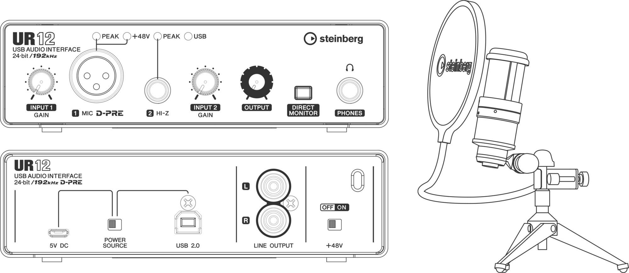 soundcard-steinberg-ur12b-ps-audio-interface-podcast-starter-pack