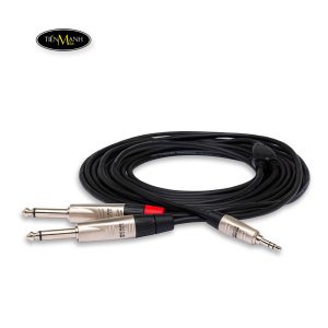 Dây Cáp Chia Tín Hiệu Chữ Y Hosa Pro REAN Dài 3m Đầu 3ly Stereo TRS Sang 2 Đầu 6ly TS Mono HMP-010Y | 006 003 Cable